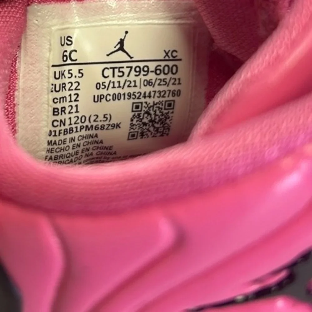 Nike Air Jordan Drip 23 Pinksicle Black Pink Kids Toddler Rain Boots Size 6C